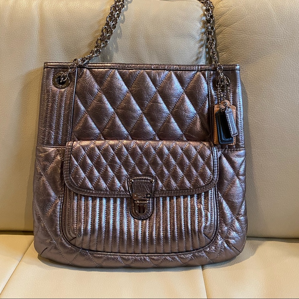 EUC COACH Tote Bag | Poppy Quilted Leather Slim Tote